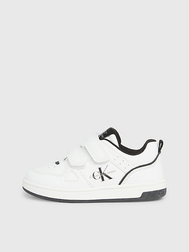 white toddlers and kids velcro trainers for boys calvin klein jeans