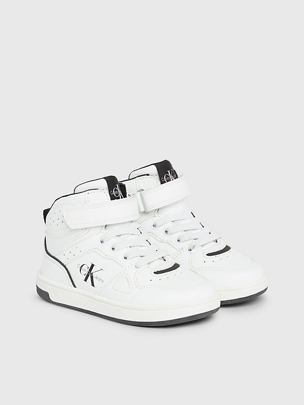 white toddlers and kids high-top trainers for boys calvin klein jeans