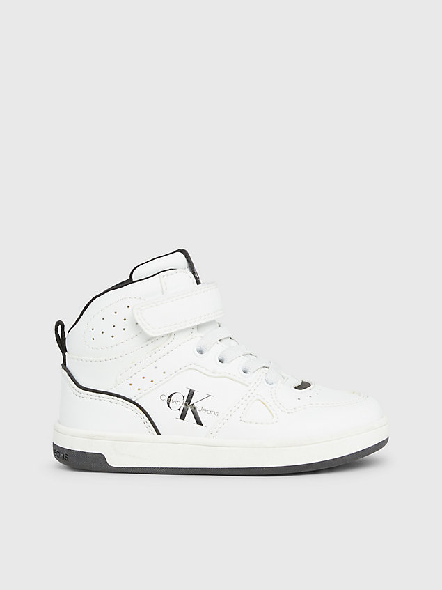 white toddlers and kids high-top trainers for boys calvin klein jeans