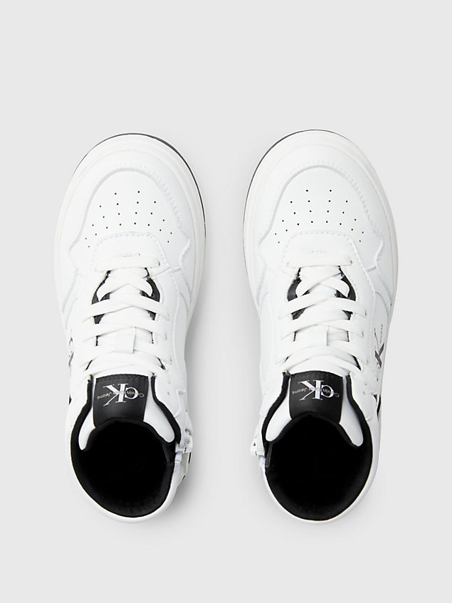 white kids high-top trainers for kids unisex calvin klein jeans