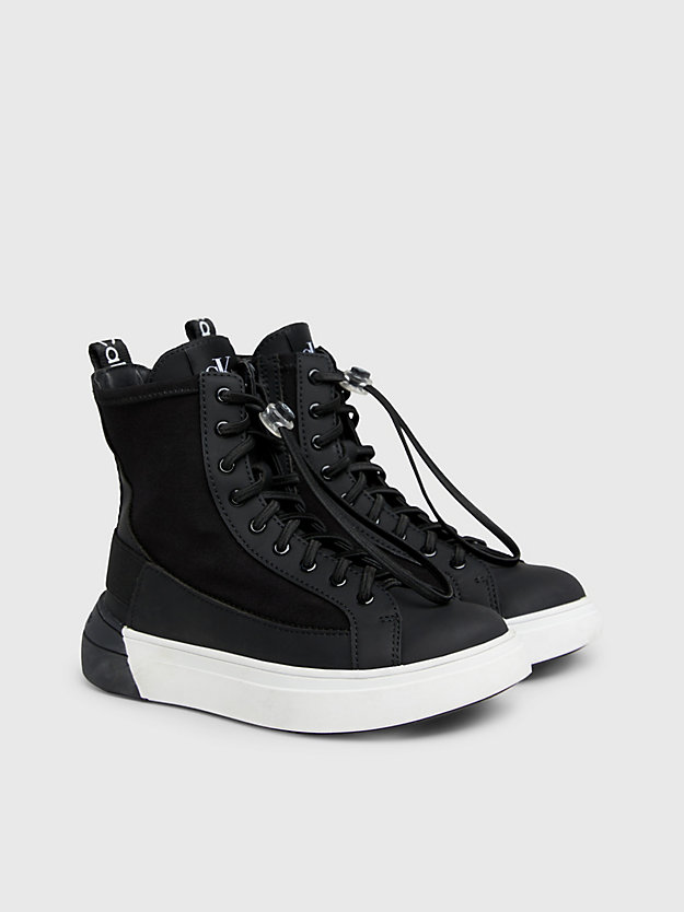 black kids high-top trainers for kids unisex calvin klein jeans
