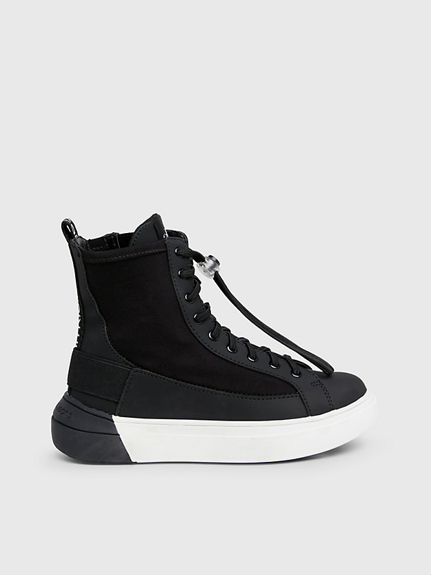 black kids high-top trainers for kids unisex calvin klein jeans