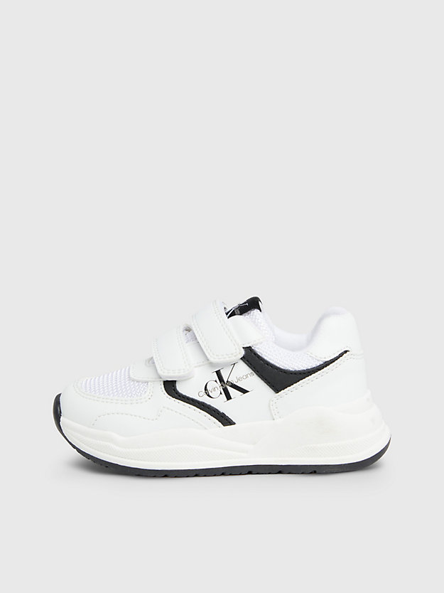 white/black toddlers and kids velcro trainers for boys calvin klein jeans