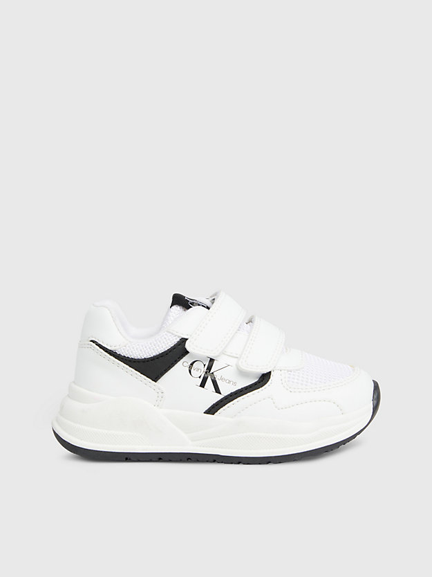 white/black toddlers and kids velcro trainers for boys calvin klein jeans