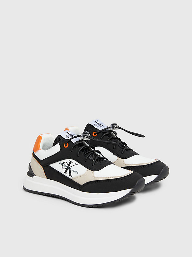 black/taupe/off white kids trainers for boys calvin klein jeans