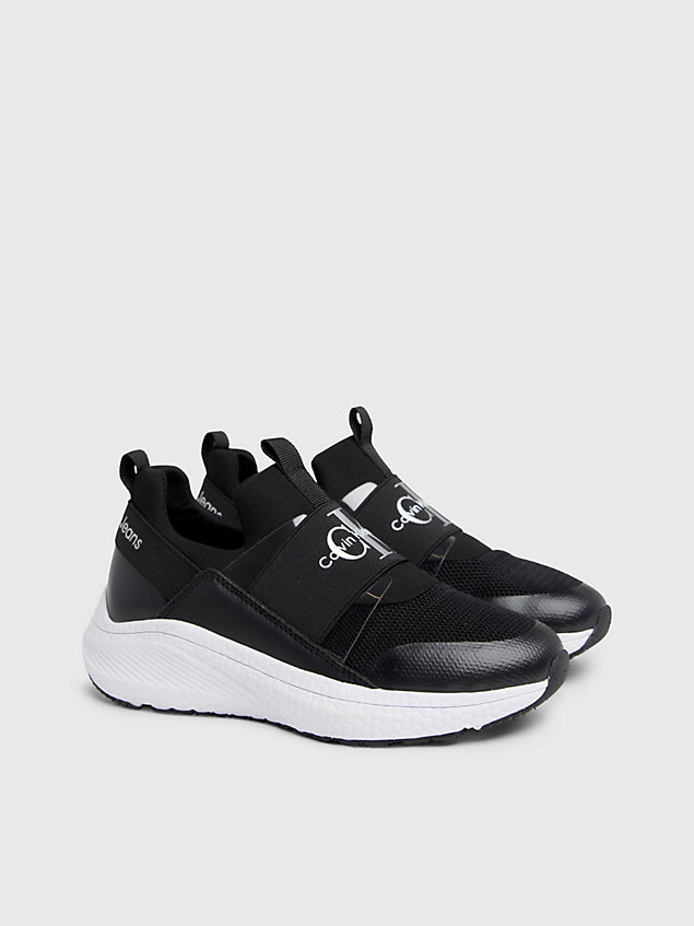 black kids pull-on trainers for kids unisex calvin klein jeans