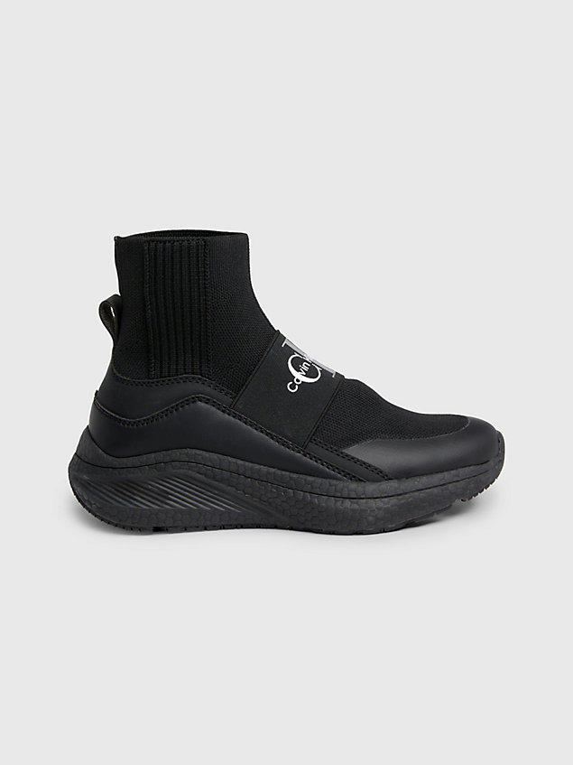 baskets avec chaussette pour enfant black pour kids unisex calvin klein jeans