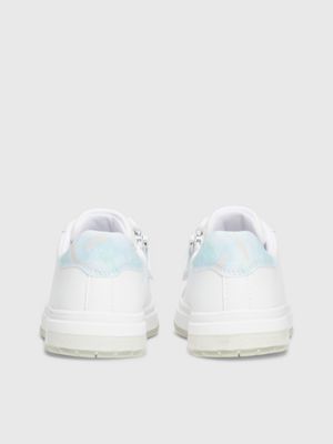 white/multicolor kids trainers for girls calvin klein jeans