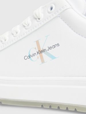 white/multicolor kids trainers for girls calvin klein jeans