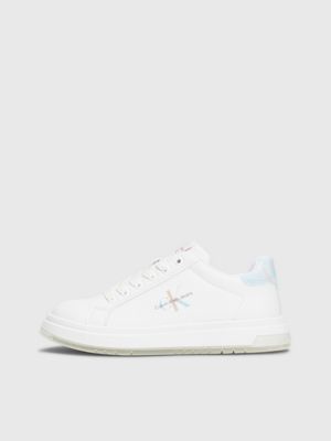 white/multicolor kids trainers for girls calvin klein jeans