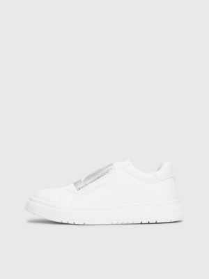 white kids slip-on trainers for girls calvin klein jeans