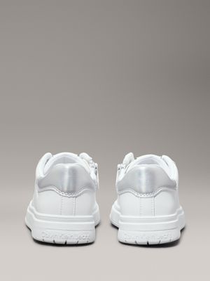 white/silver kids trainers for girls calvin klein jeans