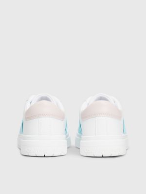 white/aquamarine/pink kids slip-on trainers for girls calvin klein jeans