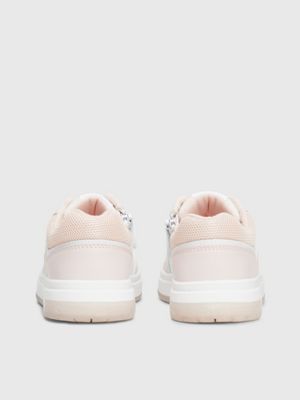 pink / white kids trainers for girls calvin klein jeans