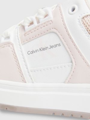 pink / white kids trainers for girls calvin klein jeans