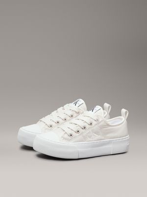 beige kids trainers for girls calvin klein jeans