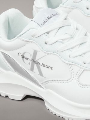 white/aquamarine kids trainers for girls calvin klein jeans