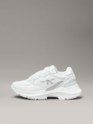 white/aquamarine kids trainers for girls calvin klein jeans