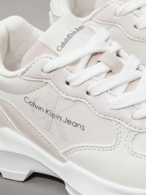 beige/pink/powder pink kids trainers for girls calvin klein jeans