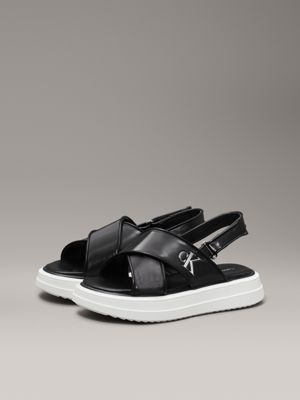 black kids platform satin sandals for girls calvin klein jeans