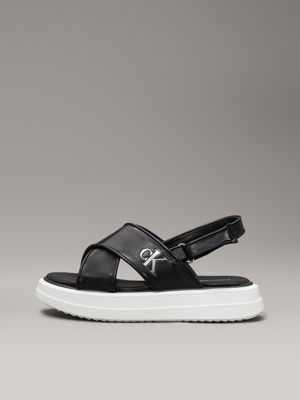 black kids platform satin sandals for girls calvin klein jeans