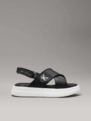 black kids platform satin sandals for girls calvin klein jeans