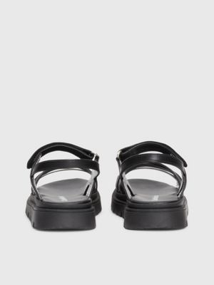 black/silver kids sandals for girls calvin klein jeans