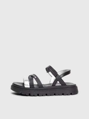 sandales pour enfant black/silver pour filles calvin klein jeans