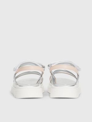 nude/silver kids sandals for girls calvin klein jeans