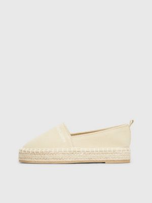 espadrillas con zeppa bambino beige da bambine calvin klein jeans