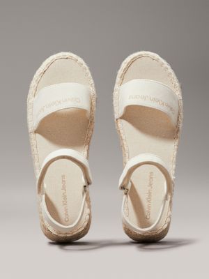 cream kids espadrille wedge sandals for girls calvin klein jeans