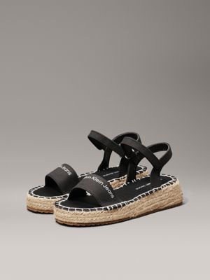 black kids espadrille wedge sandals for girls calvin klein jeans