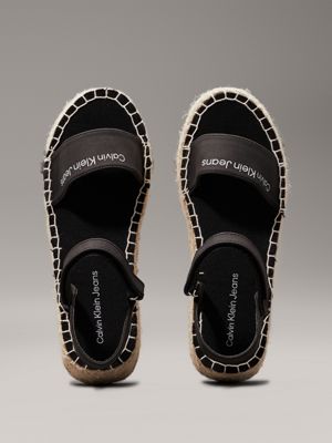 black kids espadrille wedge sandals for girls calvin klein jeans