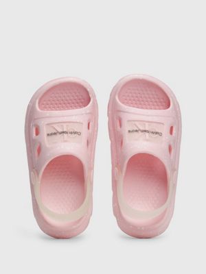 pink / white kids and toddlers clog sandals for girls calvin klein jeans