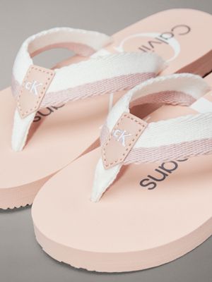 pink / white kids flip flops for girls calvin klein jeans