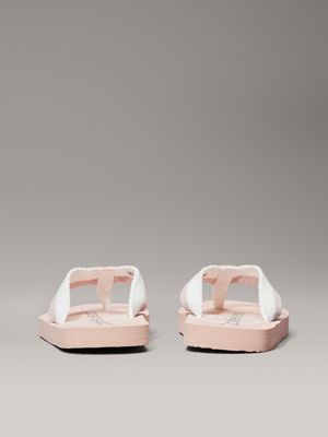 pink / white kids flip flops for girls calvin klein jeans