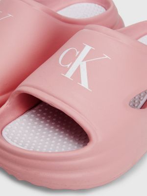 pink kids sliders for girls calvin klein jeans