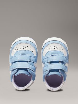 sky blue/white baby velcro trainers for boys calvin klein jeans