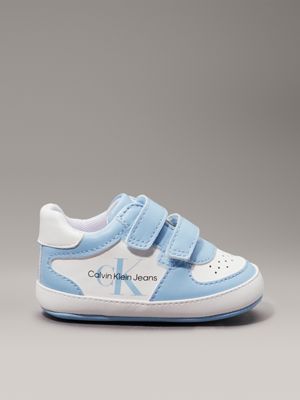 blue baby velcro trainers for boys calvin klein jeans