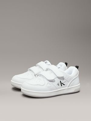 white kids and toddlers velcro trainers for kids gender inclusive calvin klein jeans