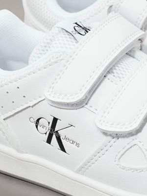 white kids and toddlers velcro trainers for kids gender inclusive calvin klein jeans