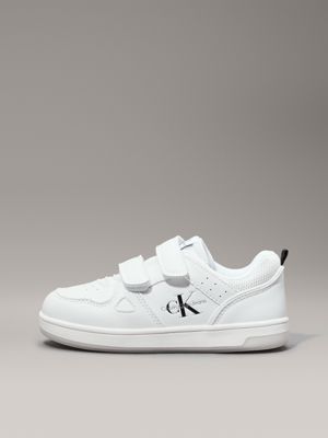 sneaker con velcro bambini e ragazzi white da gender-inclusive bambini calvin klein jeans