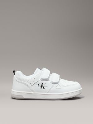 white kids and toddlers velcro trainers for kids gender inclusive calvin klein jeans