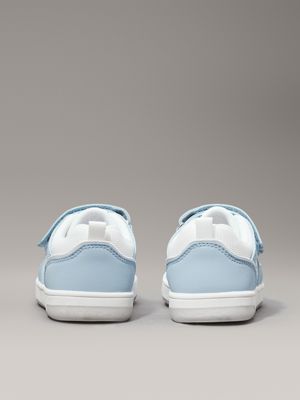 sky blue/white kids and toddlers velcro trainers for kids gender inclusive calvin klein jeans