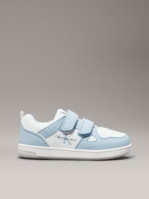 blue kids and toddlers velcro trainers for kids gender inclusive calvin klein jeans