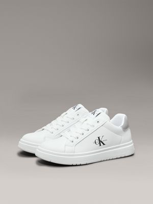 white / grey kids trainers for kids gender inclusive calvin klein jeans