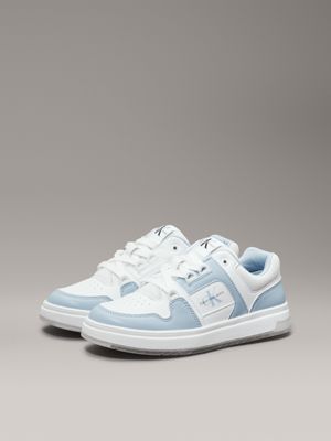 sky blue/white kids trainers for kids gender inclusive calvin klein jeans