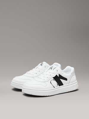 white kids trainers for kids gender inclusive calvin klein jeans