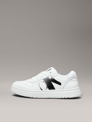 white kids trainers for kids gender inclusive calvin klein jeans