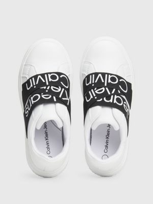 white / black kids slip-on trainers for kids gender inclusive calvin klein jeans